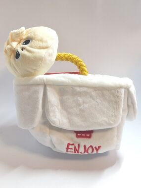 Dumpling Plush Dog Toy Small Dog Takeout Squeaky Toy Light Chewers